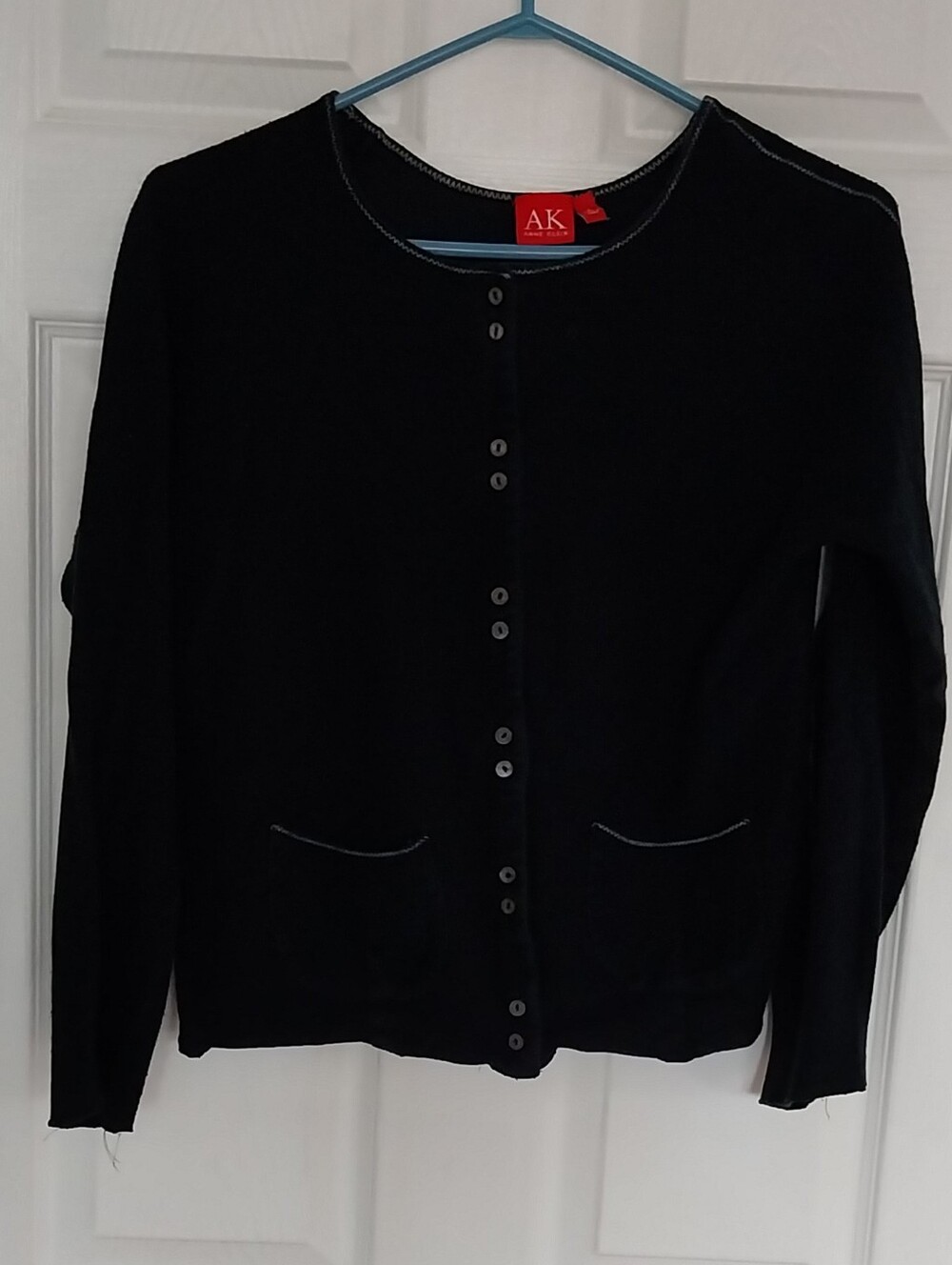 Anne Klein  Button-Front Top With 2 Front Pockets